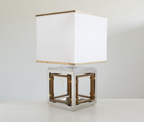 Brass and Chrome Table Lamp by Romeo Rega, 1970s-TJQ-1791629