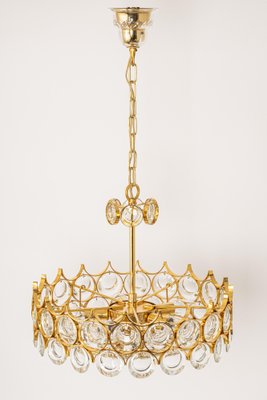 Brass and Crystal Chandelier by Sciolari for Palwa, Germany, 1970s-UGR-1085409