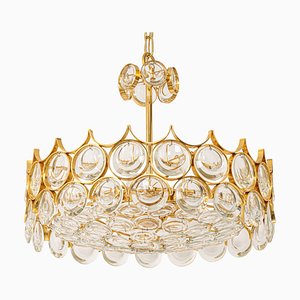 Brass and Crystal Chandelier by Sciolari for Palwa, Germany, 1970s-UGR-1085409