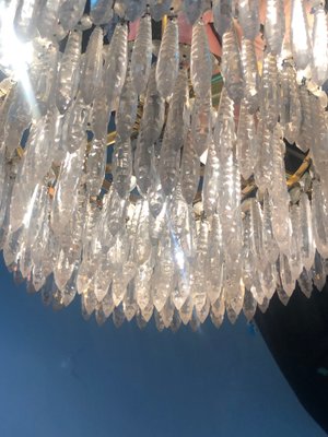 Brass and Crystal Chandelier Crown with 3 Lights, 1970s-RWZ-1146829