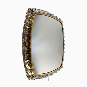 Brass and Crystal Glass Illuminated Mirror from Palwa, 1970s-RQL-541073