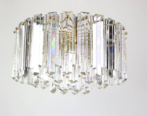 Brass and Crystal Glass Light Fixture Floria from Kalmar, Austria, 1970s-UGR-1085861