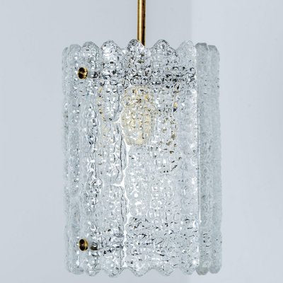 Brass and Crystal Glass Pendant attributed to Carl Fagerlund for Orrefors, Sweden, 1960s-VDW-2034117