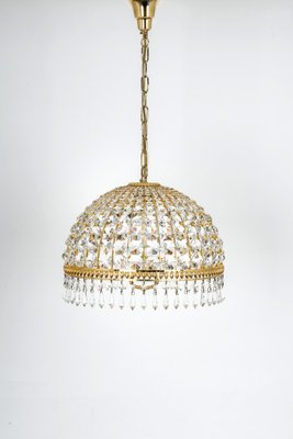 Brass and Crystal Pendant Light, from Palwa, Germany, 1970s-UGR-1085395