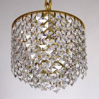 Brass and Crystal Rainbow Chandelier from Palwa, 1970s-NGU-1820004