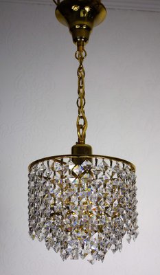 Brass and Crystal Rainbow Chandelier from Palwa, 1970s-NGU-1820004