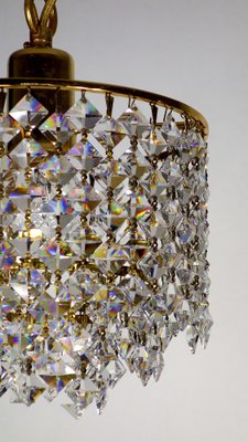 Brass and Crystal Rainbow Chandelier from Palwa, 1970s-NGU-1820004