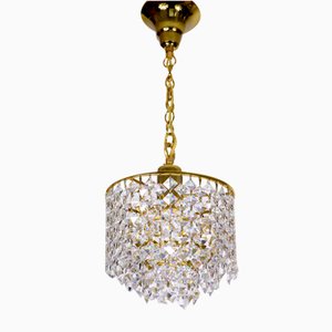 Brass and Crystal Rainbow Chandelier from Palwa, 1970s-NGU-1820004