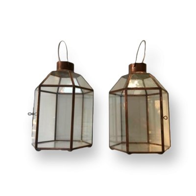 Brass and Crystal Table Lanterns, Set of 2-TCS-1060944