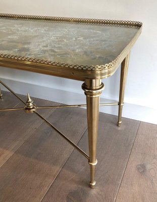 Brass and Eglomized Glass Top Table attributed to the Ramsay House-BA-1365392