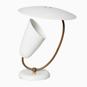 Brass and Enameled Metal Table Lamp, Switzerland, 1950s-TJQ-993945