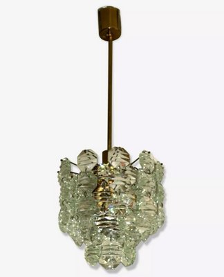 Brass and Faceted Glass Chandelier from Kinkeldey, 1960s-ED-1795555