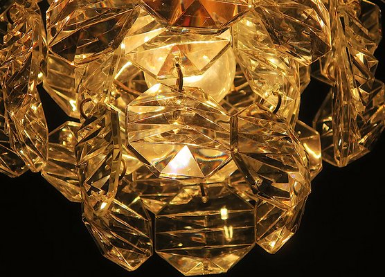 Brass and Faceted Glass Chandelier from Kinkeldey, 1960s-ED-1795555