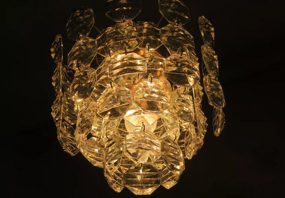 Brass and Faceted Glass Chandelier from Kinkeldey, 1960s-ED-1795555