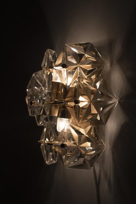 Brass and Faceted Glass Wall Sconce from Kinkeldey-OKG-1434248