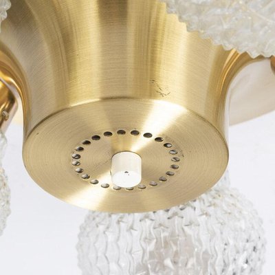 Brass and Glass Ceiling Light, 1970s-ENV-1463091