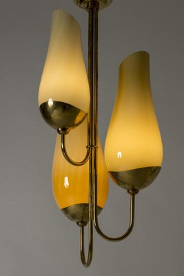 Brass and Glass Chandelier by Gunnel Nyman & Paavo Tynell-NL-941580