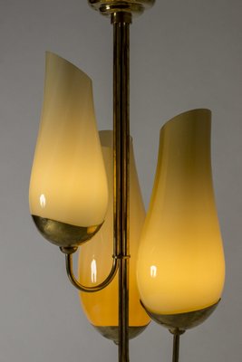 Brass and Glass Chandelier by Gunnel Nyman & Paavo Tynell-NL-941580