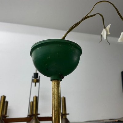 Brass and Glass Chandelier from Stilnovo, 1960s-NMK-910262