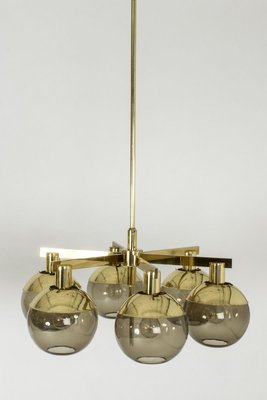 Brass and Glass Chandeliers by Hans-Agne Jakobsson for Hans-Agne Jakobsson AB Markaryd, 1960s, Set of 2-NL-715128