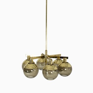 Brass and Glass Chandeliers by Hans-Agne Jakobsson for Hans-Agne Jakobsson AB Markaryd, 1960s, Set of 2-NL-715128