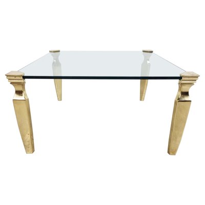 Brass and Glass Coffee Table, 1970s-IRH-1293993