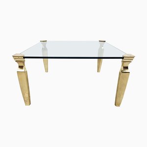 Brass and Glass Coffee Table, 1970s-IRH-1293993