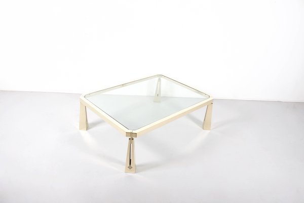 Brass and Glass Coffee Table by Peter Ghyczy-QT-1263371