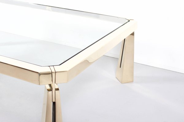 Brass and Glass Coffee Table by Peter Ghyczy-QT-1263371