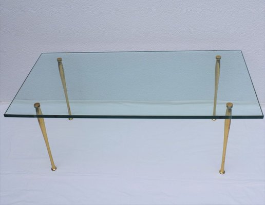 Brass and Glass Coffee Table by Pietro Chiesa for Fontana Arte, 1950s-VA-883728