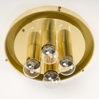 Brass and Glass Flush Mount in Mushroom Shape from Limburg, 1970s-VDW-1407639