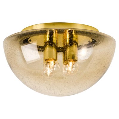 Brass and Glass Flush Mount in Mushroom Shape from Limburg, 1970s-VDW-1407639