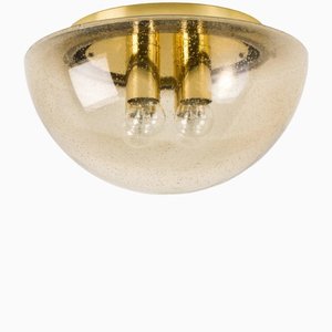 Brass and Glass Flush Mount in Mushroom Shape from Limburg, 1970s-VDW-1407639