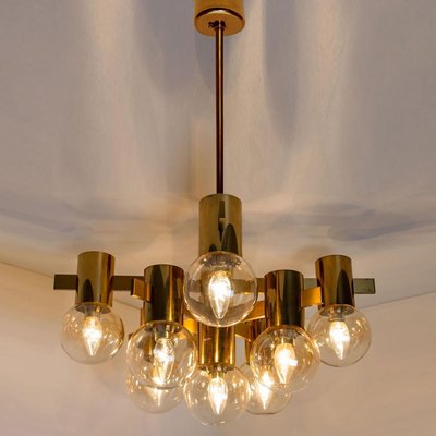 Brass and Glass Light Fixtures in the Style of Jakobsson, 1960s, Set of 2-VDW-885997