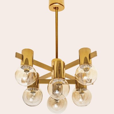 Brass and Glass Light Fixtures in the Style of Jakobsson, 1960s, Set of 2-VDW-885997