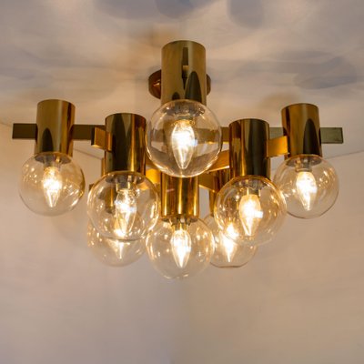 Brass and Glass Light Fixtures in the Style of Jakobsson, 1960s, Set of 3-VDW-988128