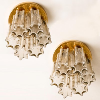 Brass and Glass Lights Ceiling Fixtures from Limburg Glashütte, 1970s, Set of 2-VDW-1271693