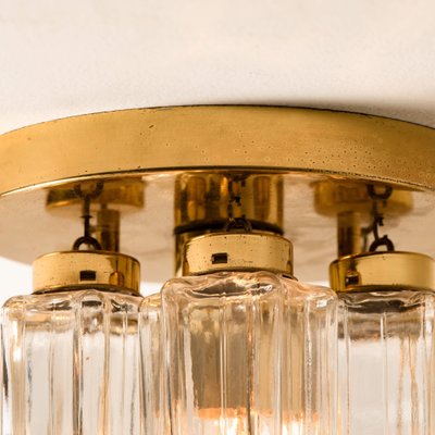 Brass and Glass Lights Ceiling Fixtures from Limburg Glashütte, 1970s, Set of 2-VDW-1271693