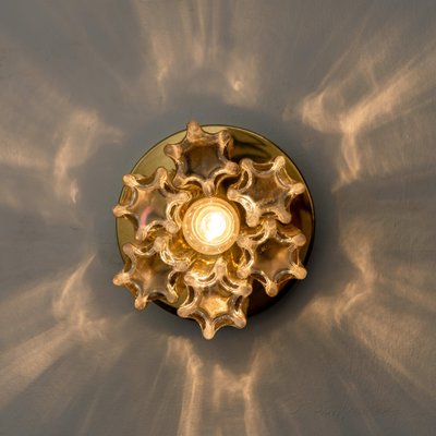 Brass and Glass Lights Ceiling Fixtures from Limburg Glashütte, 1970s, Set of 2-VDW-1271693