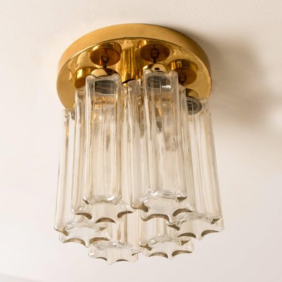 Brass and Glass Lights Ceiling Fixtures from Limburg Glashütte, 1970s, Set of 2-VDW-1271693