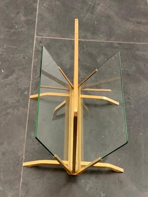 Brass and Glass Magazine Rack, Italy, 1960s-IJR-1021623