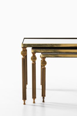 Brass and Glass Nesting Tables, 1960s-SC-586805