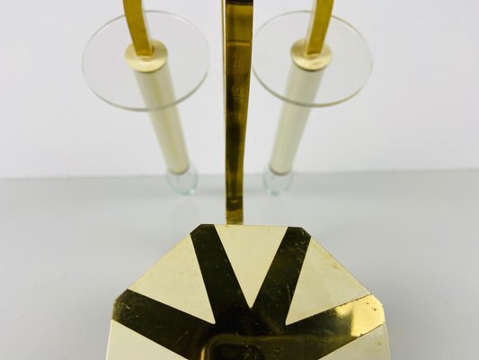 Brass and Glass Sconces, 1960s, Germany, Set of 2-PUK-975191