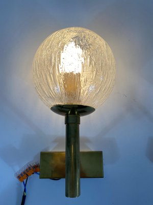 Brass and Glass Wall Lamps from Hillebrand, Germany, 1960s, Set of 2-PUK-808066