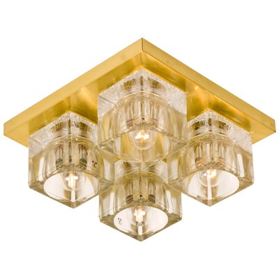 Brass and Glass Wall Light by Peill & Putzler, 1970s-VDW-619080