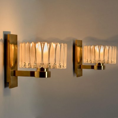 Brass and Glass Wall Light Fixture from Hillebrand, 1970s-VDW-1395278