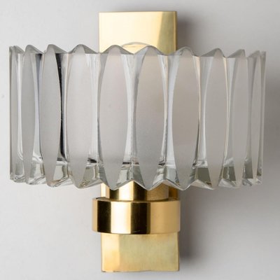 Brass and Glass Wall Light Fixture from Hillebrand, 1970s-VDW-1395278