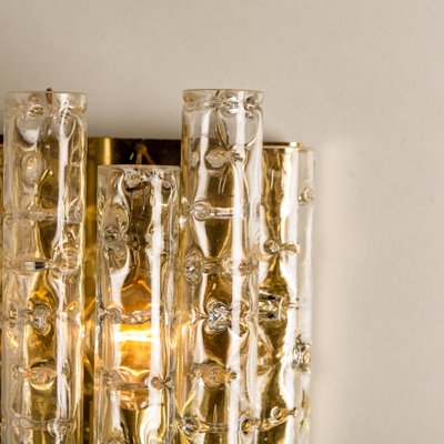 Brass and Glass Wall Lights by Doria Leuchten Germany, 1960s, Set of 2-VDW-619071