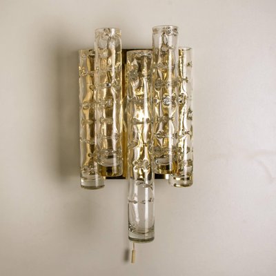 Brass and Glass Wall Lights by Doria Leuchten Germany, 1960s, Set of 2-VDW-619071