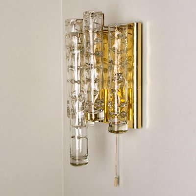 Brass and Glass Wall Lights by Doria Leuchten Germany, 1960s, Set of 2-VDW-619071